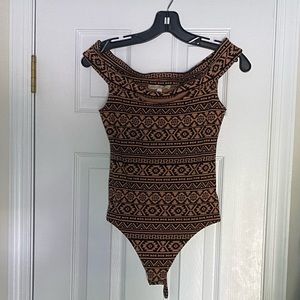 Off shoulder Aztec body suit
